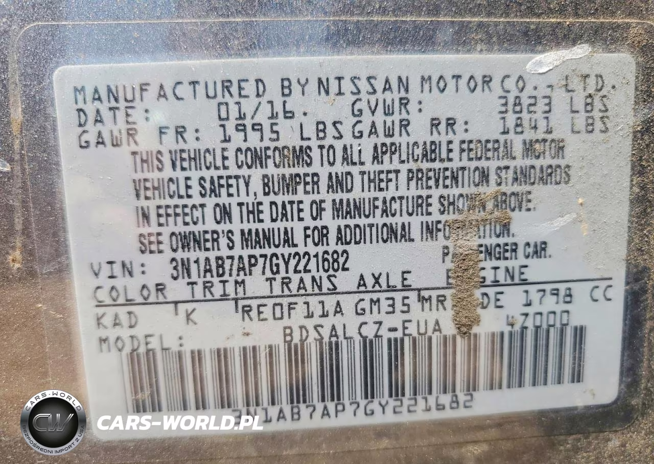2016 Nissan Sentra Fe+S VIN:3N1AB7AP7GY221682 - 13