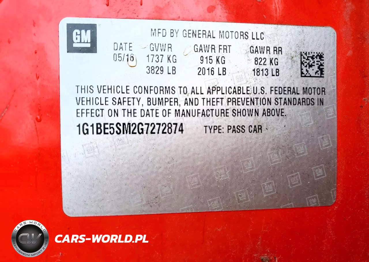 2016 Chevrolet Cruze Lt VIN:1G1BE5SM2G7272874 - 12