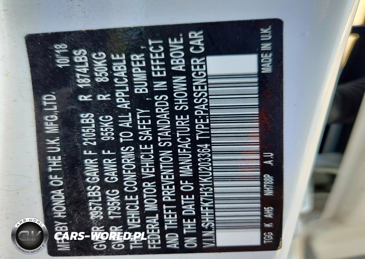 2019 Honda Civic Lx VIN:SHHFK7H31KU203364 - 12