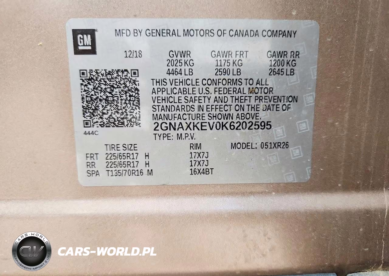 2019 Chevrolet Equinox Lt VIN:2GNAXKEV0K6202595 - 13