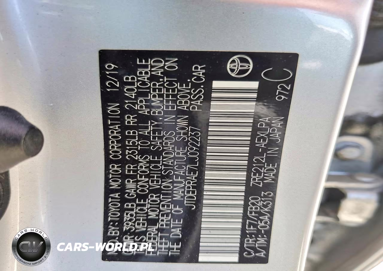 2020 Toyota Corolla Le VIN:JTDEPRAE7LJ092237 - 12
