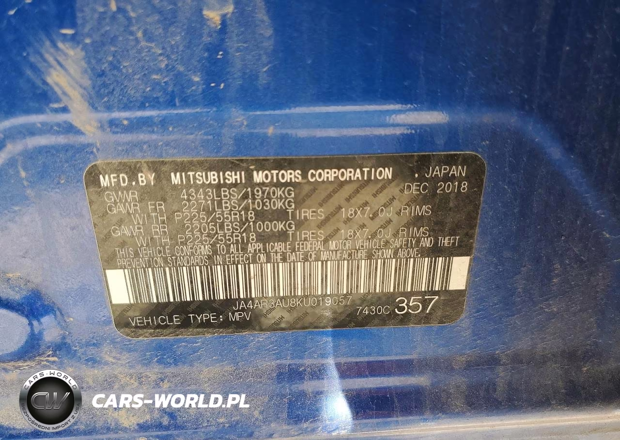 2019 Mitsubishi Outlander 4D 4Wd VIN:JA4AR3AU8KU019057 - 13
