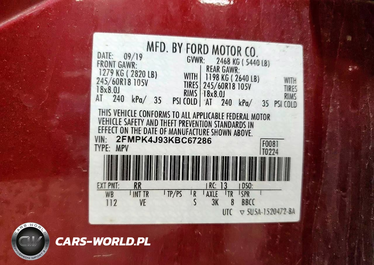 2019 Ford Edge Sel VIN:2FMPK4J93KBC67286 - 13