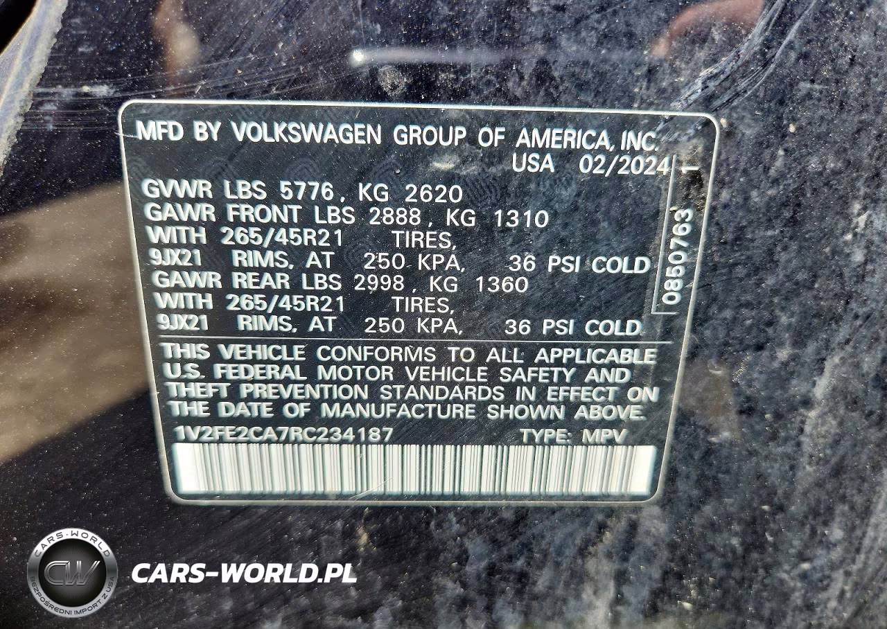 2024 Volkswagen Atlas Cross Sport Sel Premium R-Line VIN:1V2FE2CA7RC234187 - 13