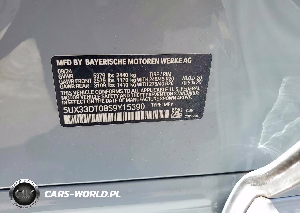 2025 BMW X4 xDrive30I VIN:5UX33DT08S9Y15390 - 12