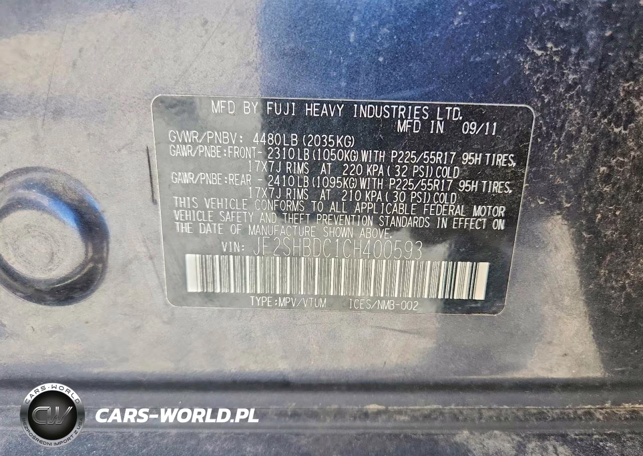 2012 Subaru Forester 2.5X Premium VIN:JF2SHBDC1CH400593 - 14