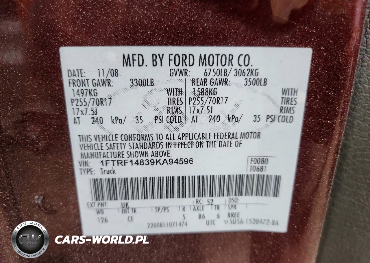 2009 Ford F150 VIN:1FTRF14839KA94596 - 12