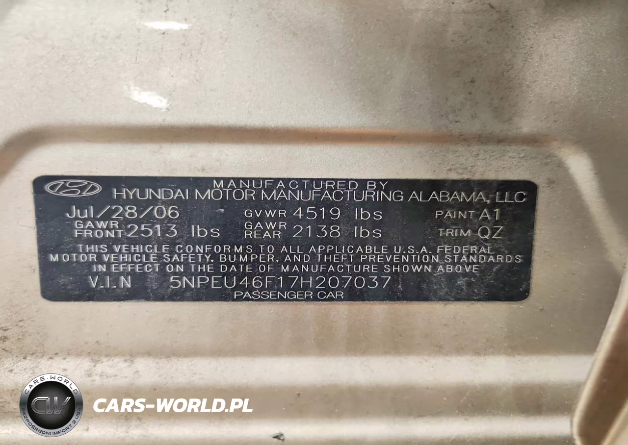 2007 Hyundai Sonata Se VIN:5NPEU46F17H207037 - 12