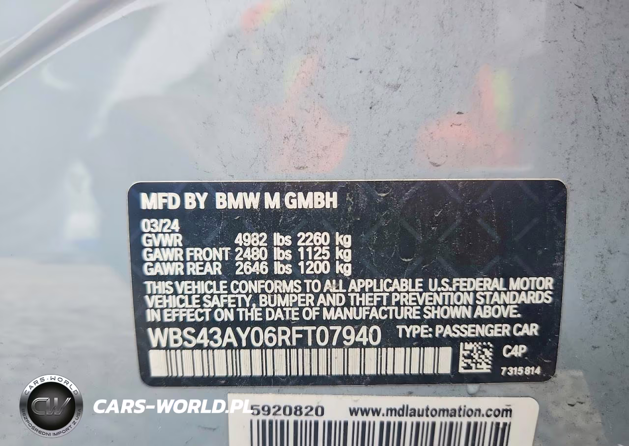 2024 BMW M3 Competition VIN:WBS43AY06RFT07940 - 12