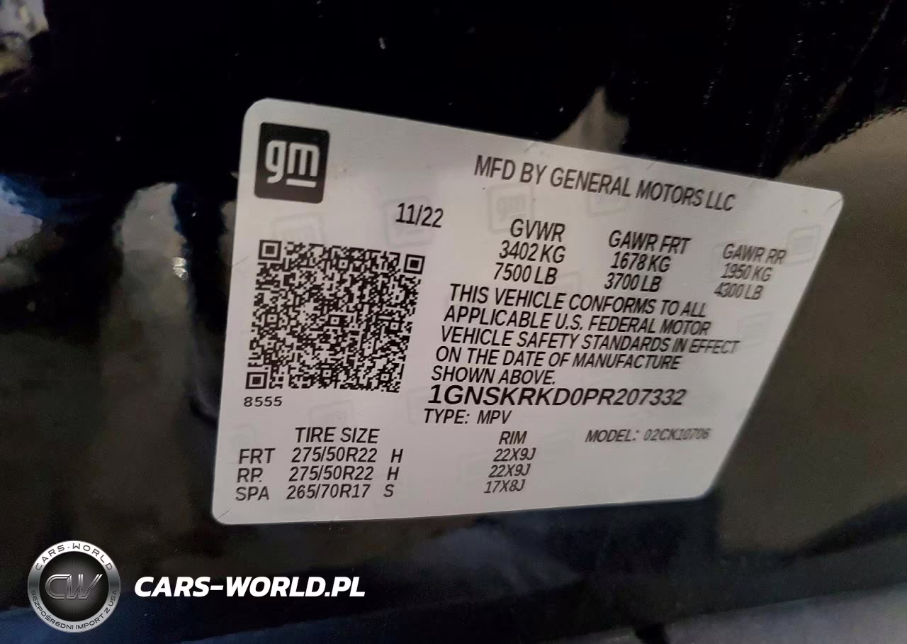 2023 Chevrolet Tahoe K1500 Rst VIN:1GNSKRKD0PR207332 - 13