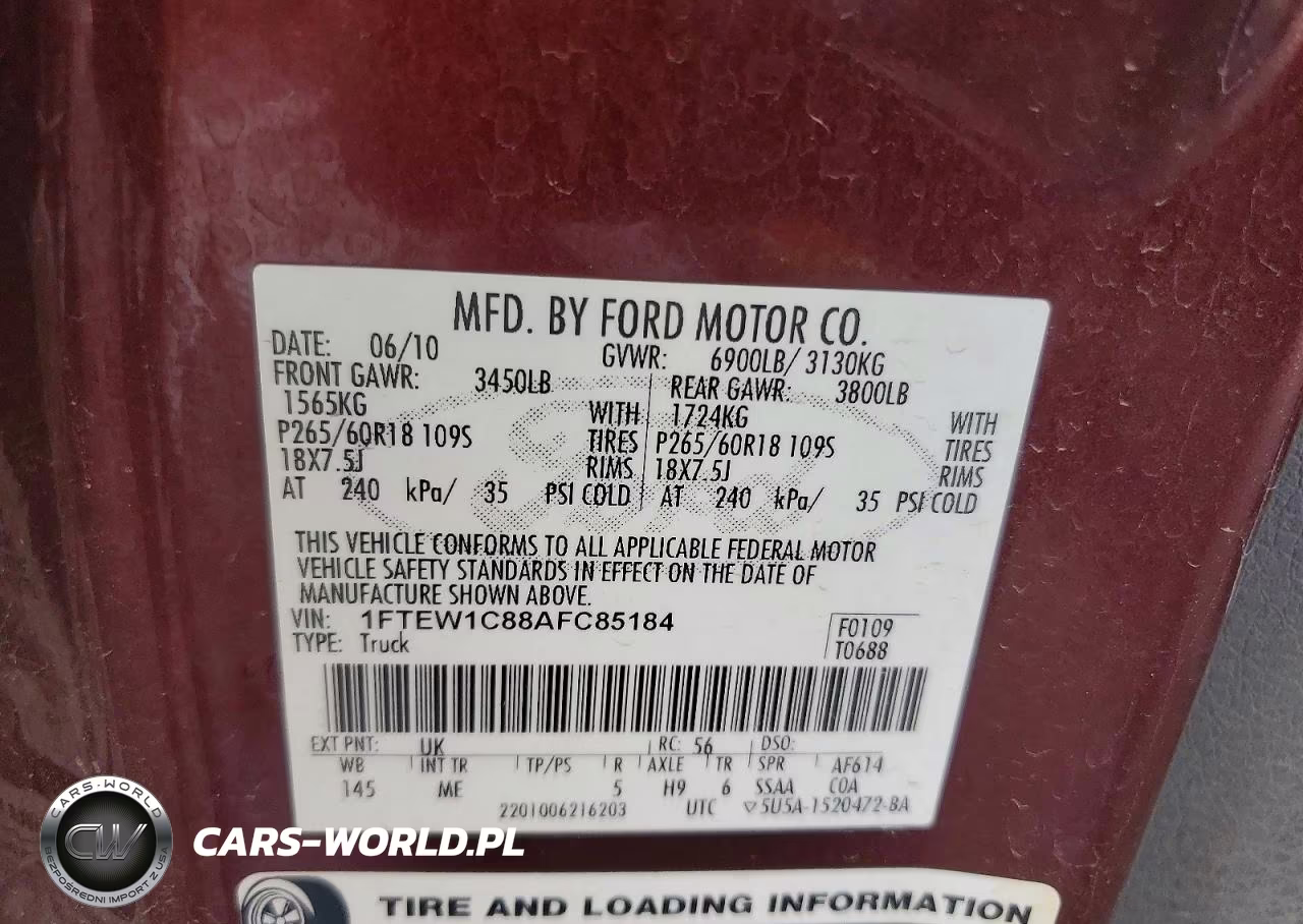 2010 Ford F150 Supercrew VIN:1FTEW1C88AFC85184 - 12