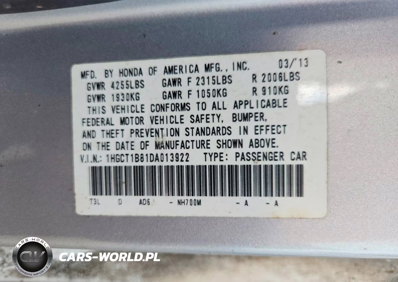 2013 Honda Accord Exl VIN:1HGCT1B81DA013922 - 12