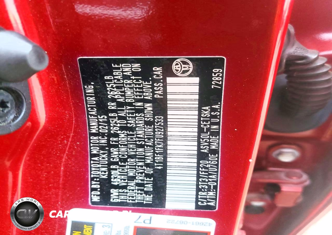2015 Toyota Camry Se VIN:4T1BF1FK7FU927533 - 13