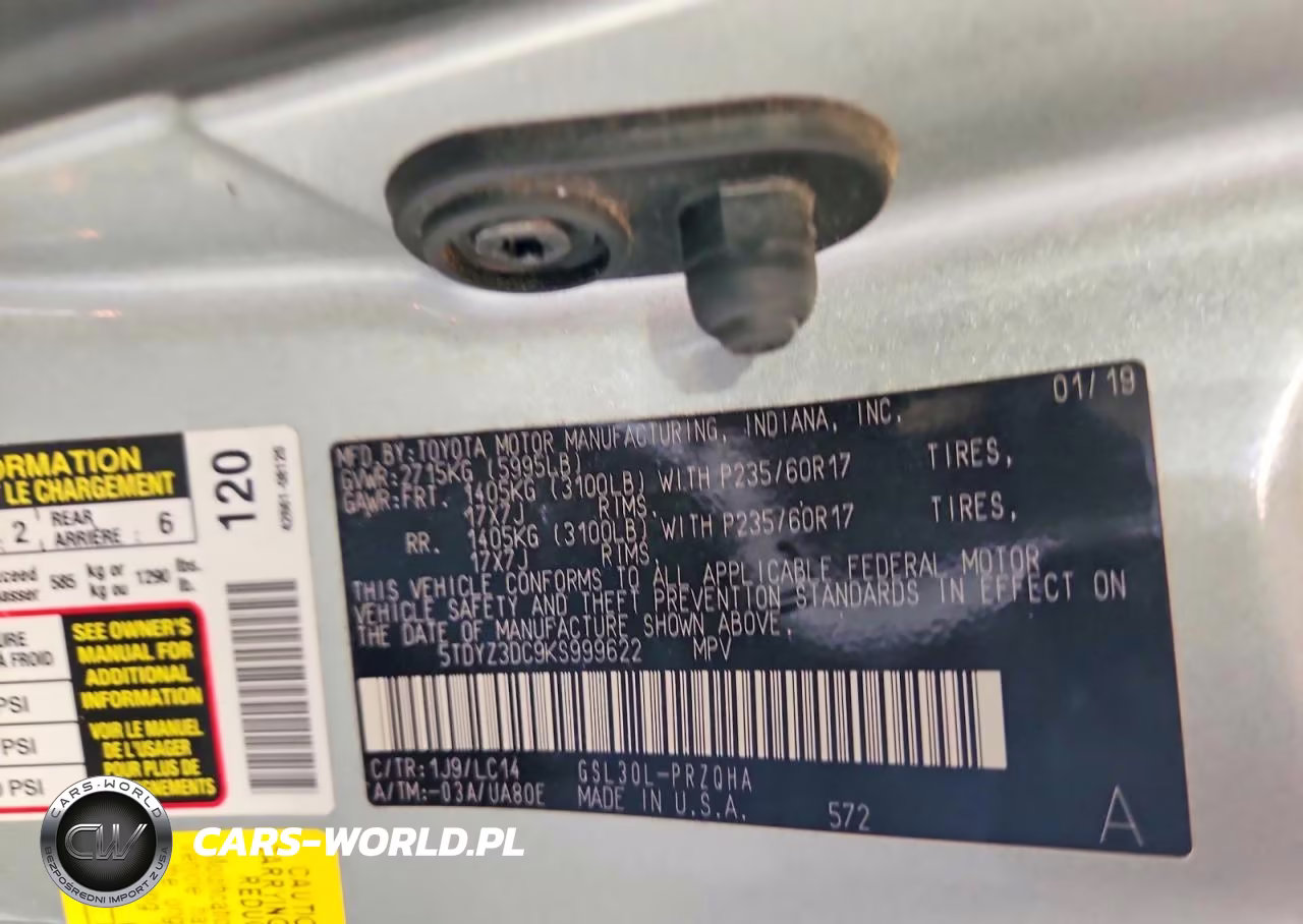 2019 Toyota Sienna Xle 8-Passenger VIN:5TDYZ3DC9KS999622 - 13