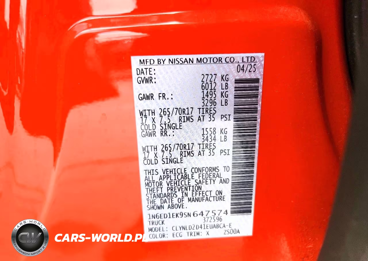 2025 Nissan Frontier Pro-4X VIN:1N6ED1EK9SN647574 - 12