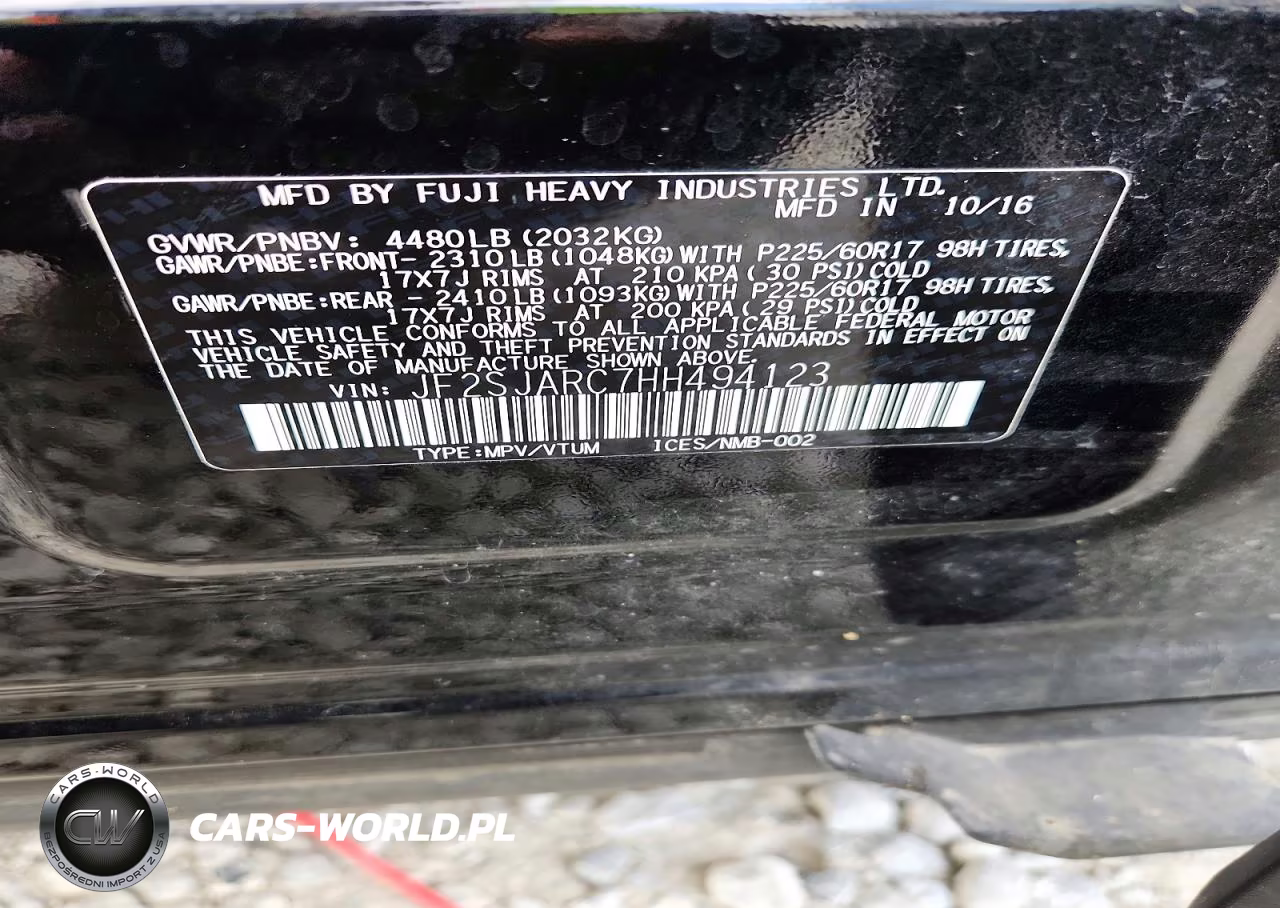 2017 Subaru Forester 2.5I Limited VIN:JF2SJARC7HH494123 - 14