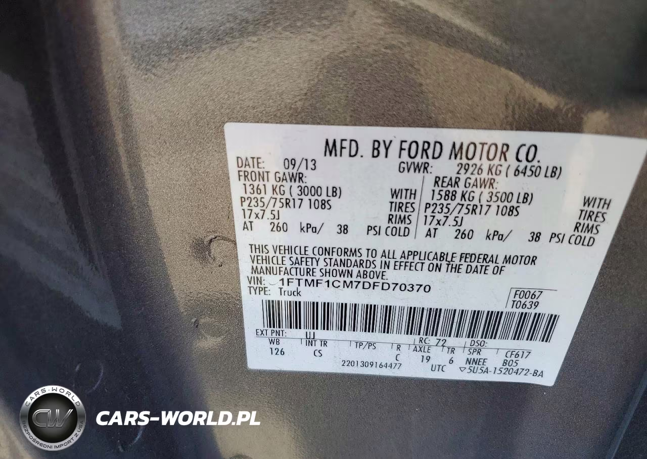 2013 Ford F150 VIN:1FTMF1CM7DFD70370 - 12