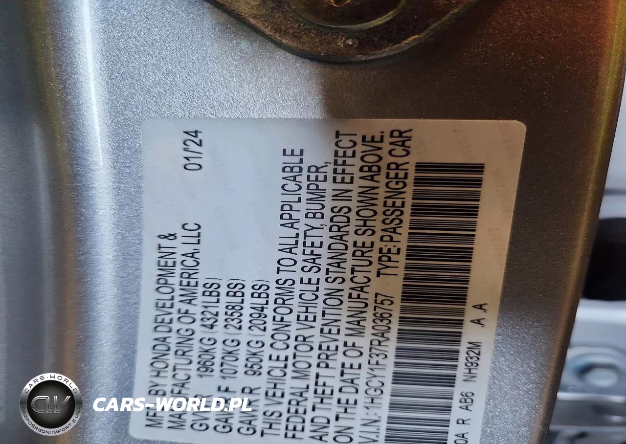 2024 Honda Accord Ex VIN:1HGCY1F37RA036757 - 12