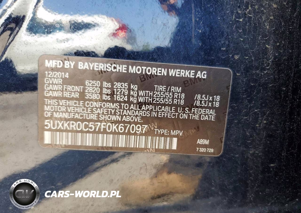 2015 BMW X5 xDrive35I VIN:5UXKR0C57F0K67097 - 13