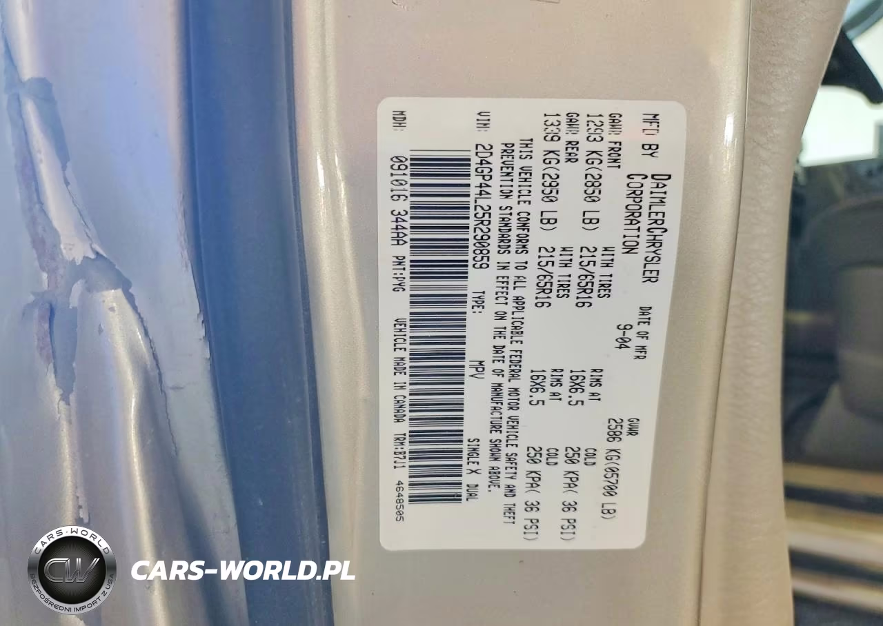 2005 Dodge Grand Caravan Sxt VIN:2D4GP44L25R290859 - 13