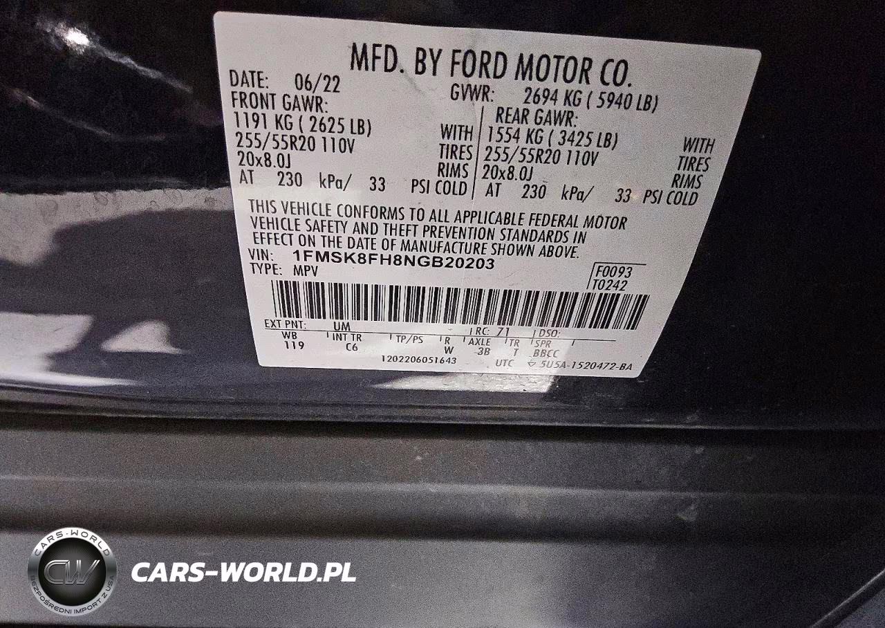 2022 Ford Explorer Limited VIN:1FMSK8FH8NGB20203 - 13