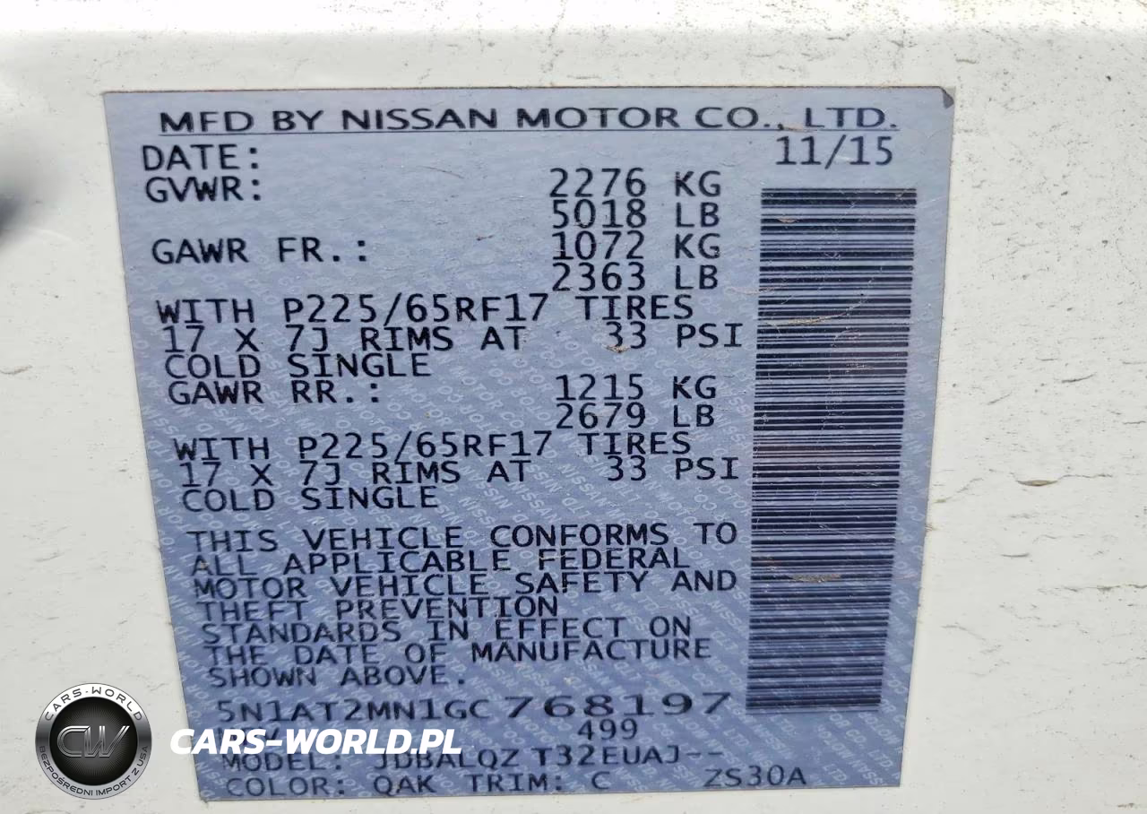 2016 Nissan Rogue Sv VIN:5N1AT2MN1GC768197 - 14