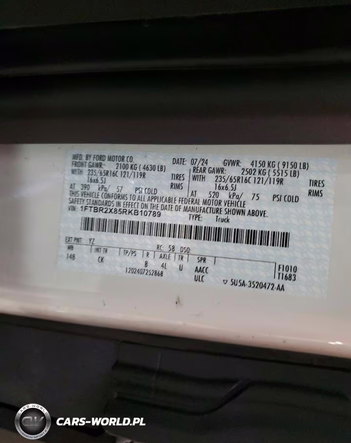 2024 Ford Transit 250 Delivery Van VIN:1FTBR2X85RKB10789 - 14