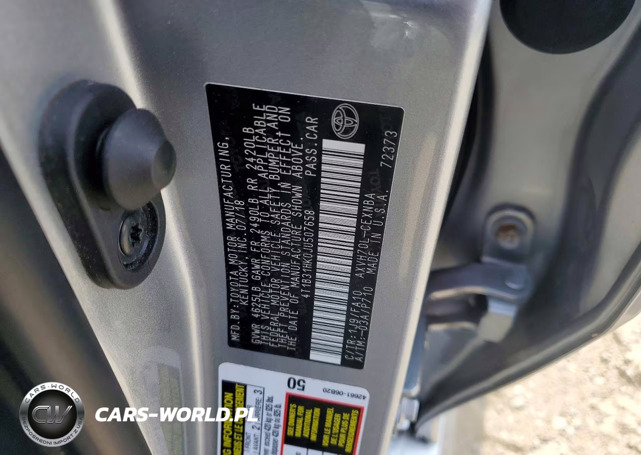 2018 Toyota Camry Le VIN:4T1B31HK0JU507658 - 12