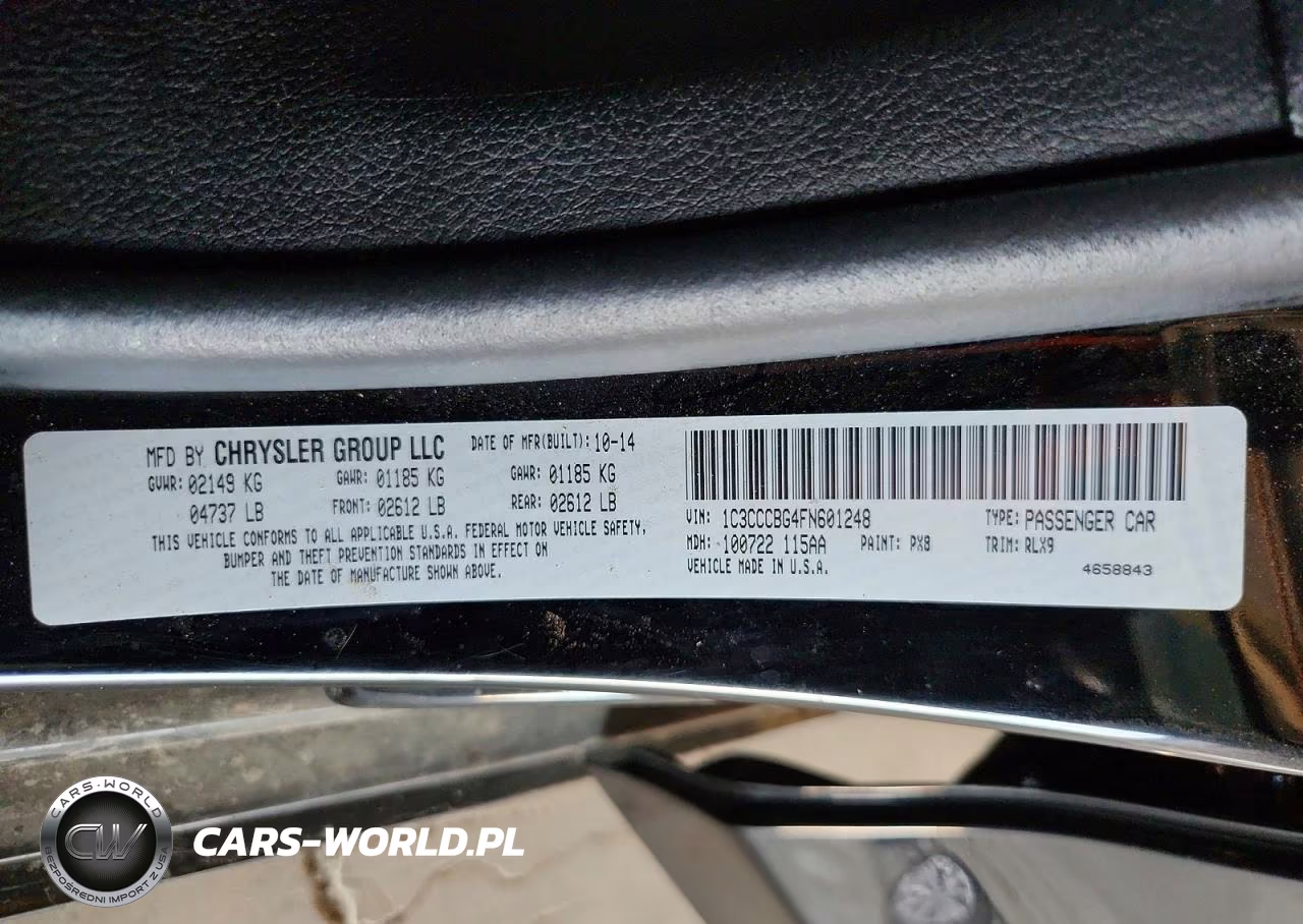 2015 Chrysler 200 S VIN:1C3CCCBG4FN601248 - 12