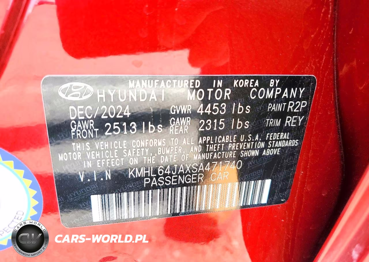 2025 Hyundai Sonata Sel VIN:KMHL64JAXSA471740 - 12