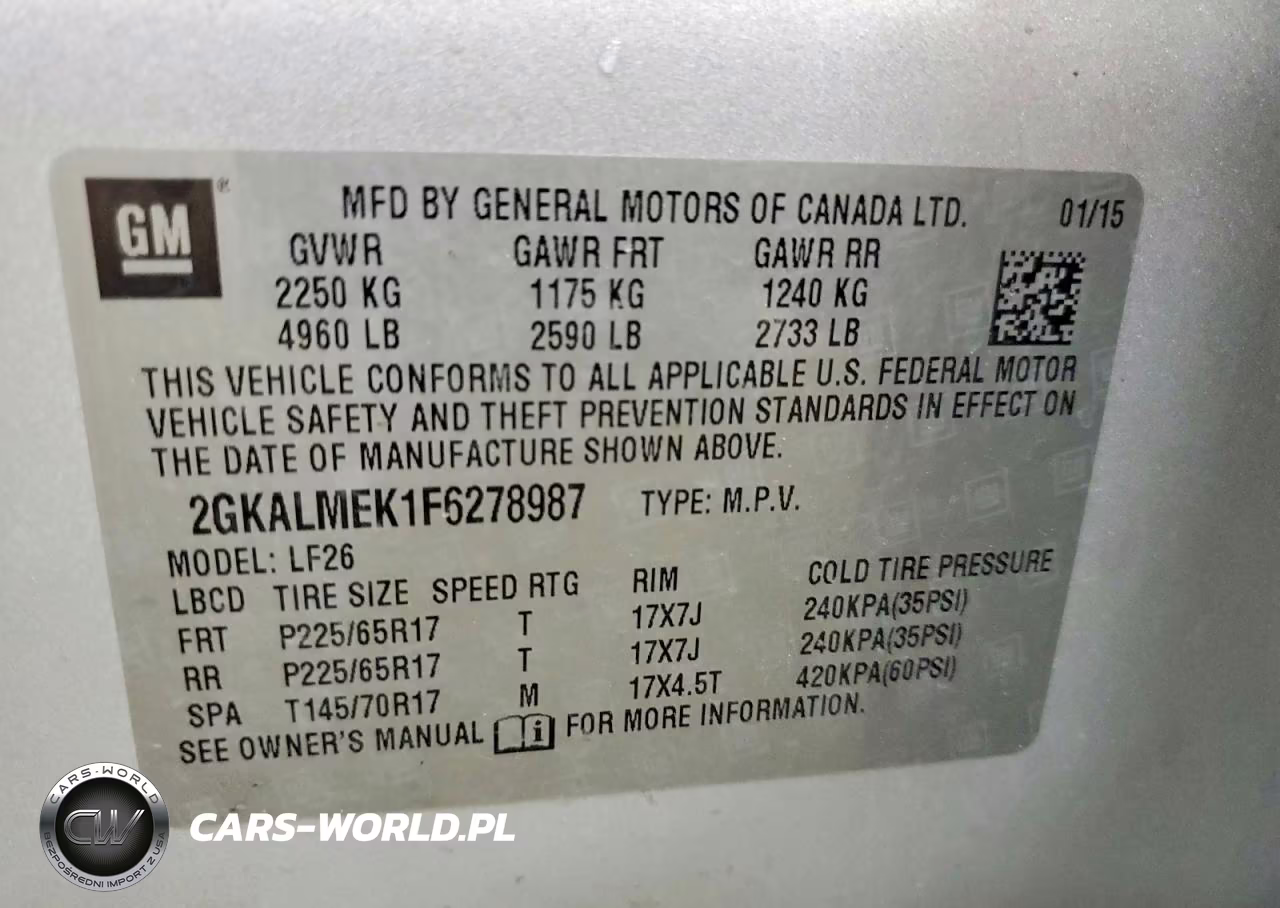 2015 GMC Terrain Sle VIN:2GKALMEK1F6278987 - 13
