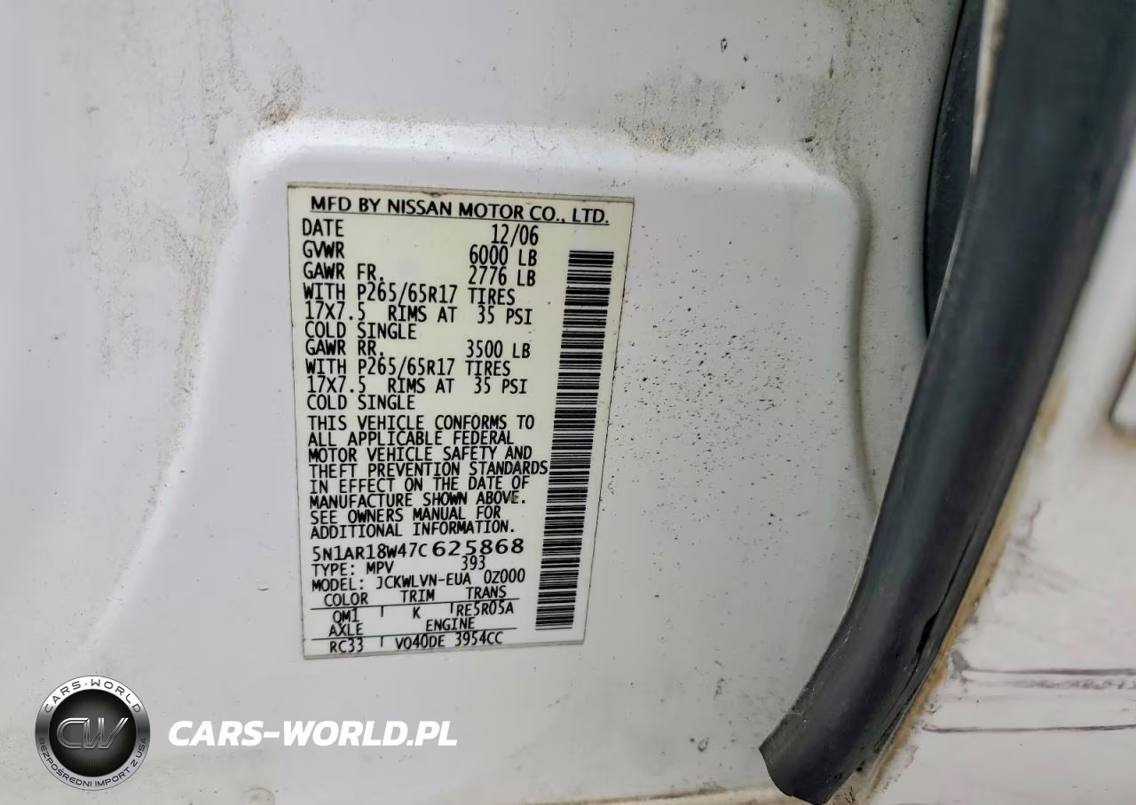2007 Nissan Pathfinder S VIN:5N1AR18W47C625868 - 12