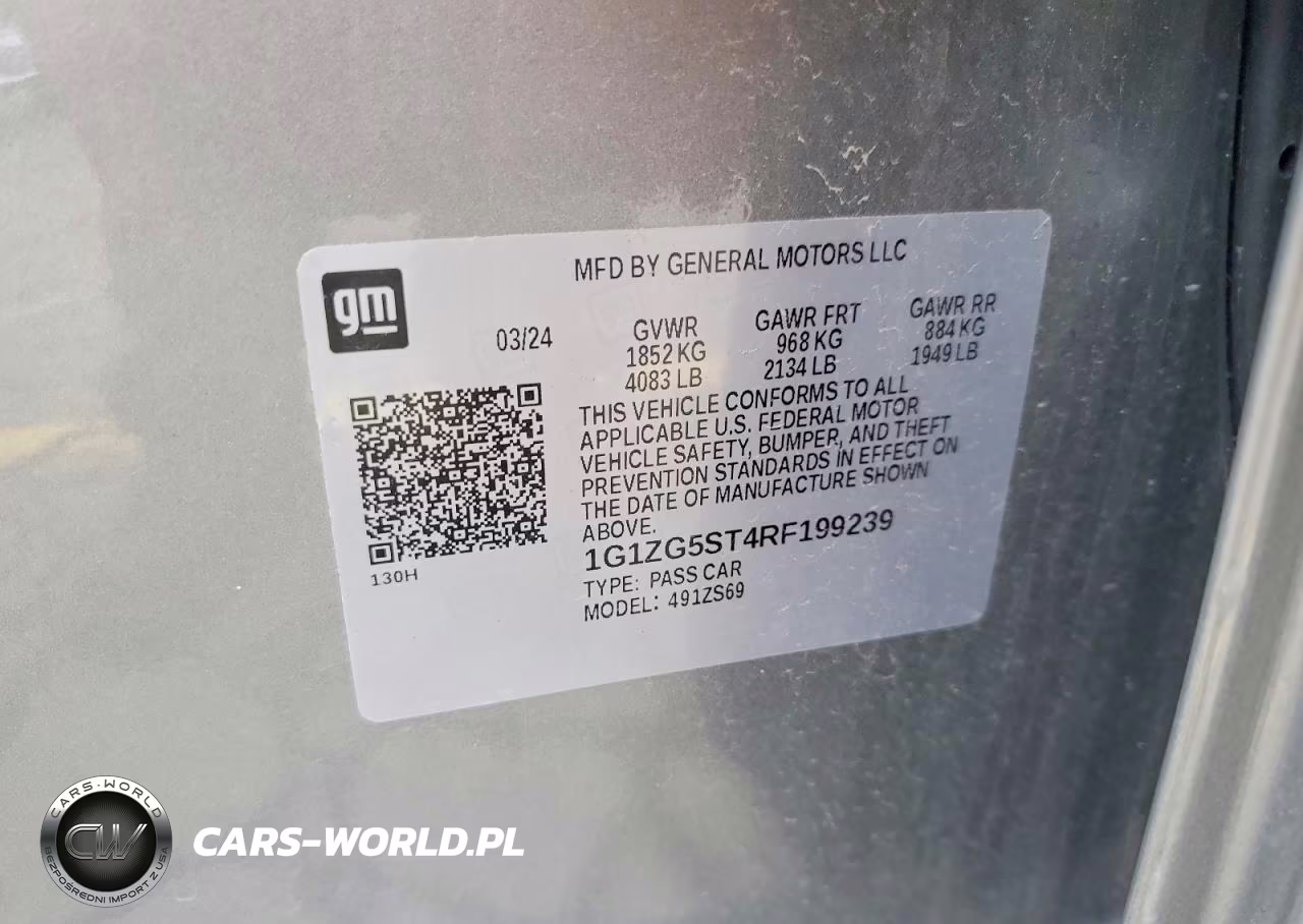 2024 Chevrolet Malibu Rs VIN:1G1ZG5ST4RF199239 - 12