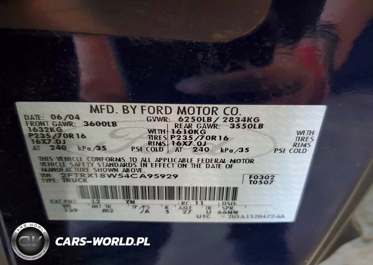 2004 Ford F-150 Heritage Classic VIN:2FTRX18W54CA95929 - 12