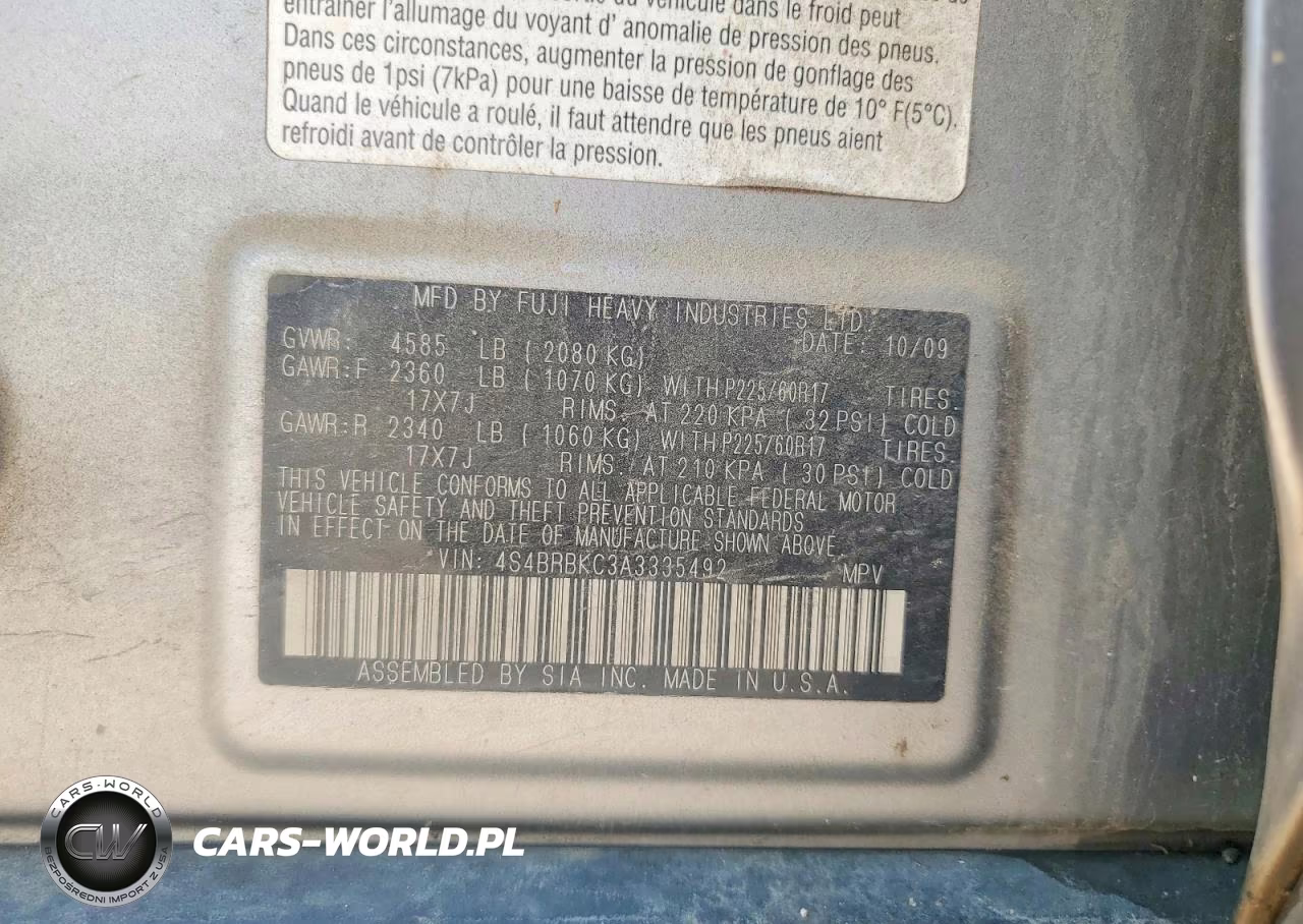 2010 Subaru Outback 2.5I Limited VIN:4S4BRBKC3A3335492 - 13