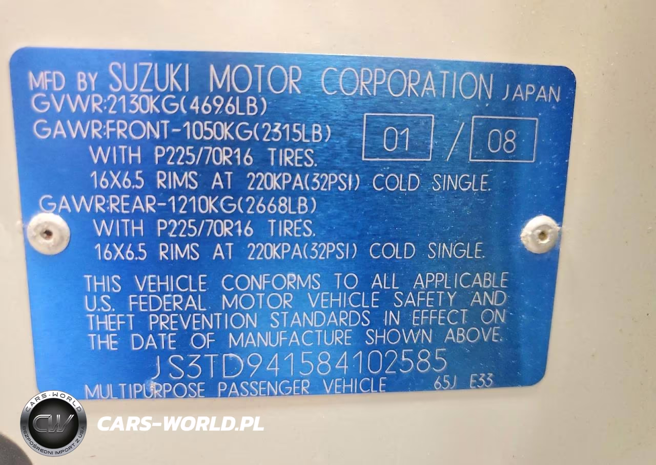 2008 Suzuki Grand Vitara VIN:JS3TD941584102585 - 13