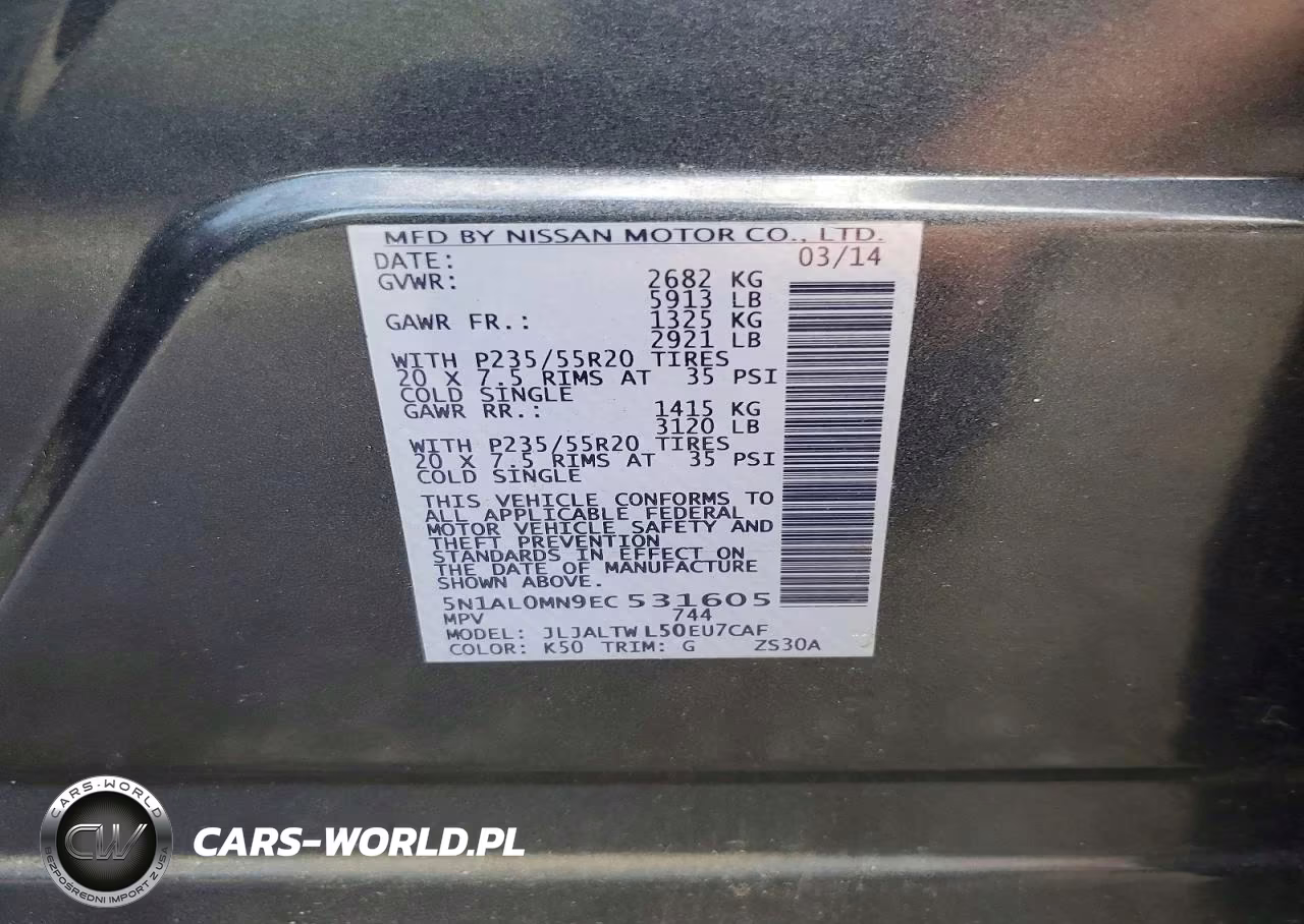 2014 Infiniti Qx60 Base VIN:5N1AL0MN9EC531605 - 13