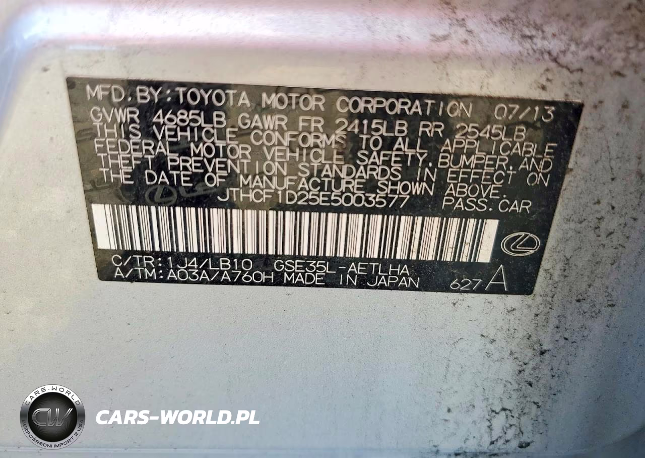 2014 Lexus Is 250 VIN:JTHCF1D25E5003577 - 12