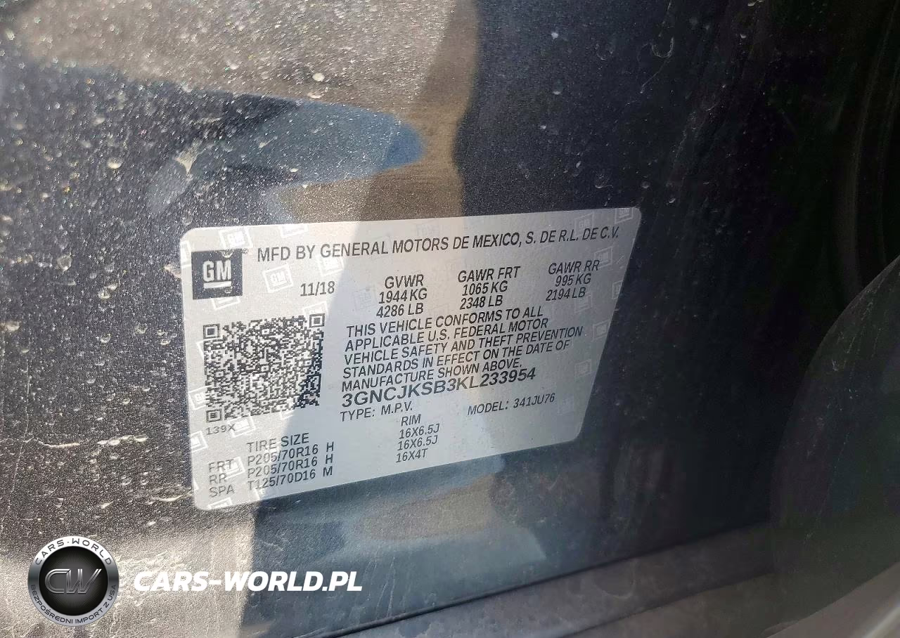 2019 Chevrolet Trax Ls VIN:3GNCJKSB3KL233954 - 12