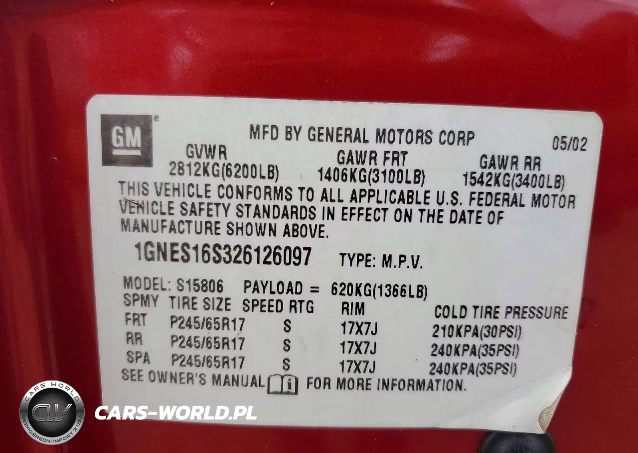 2002 Chevrolet Trailblazer VIN:1GNES16S326126097 - 13