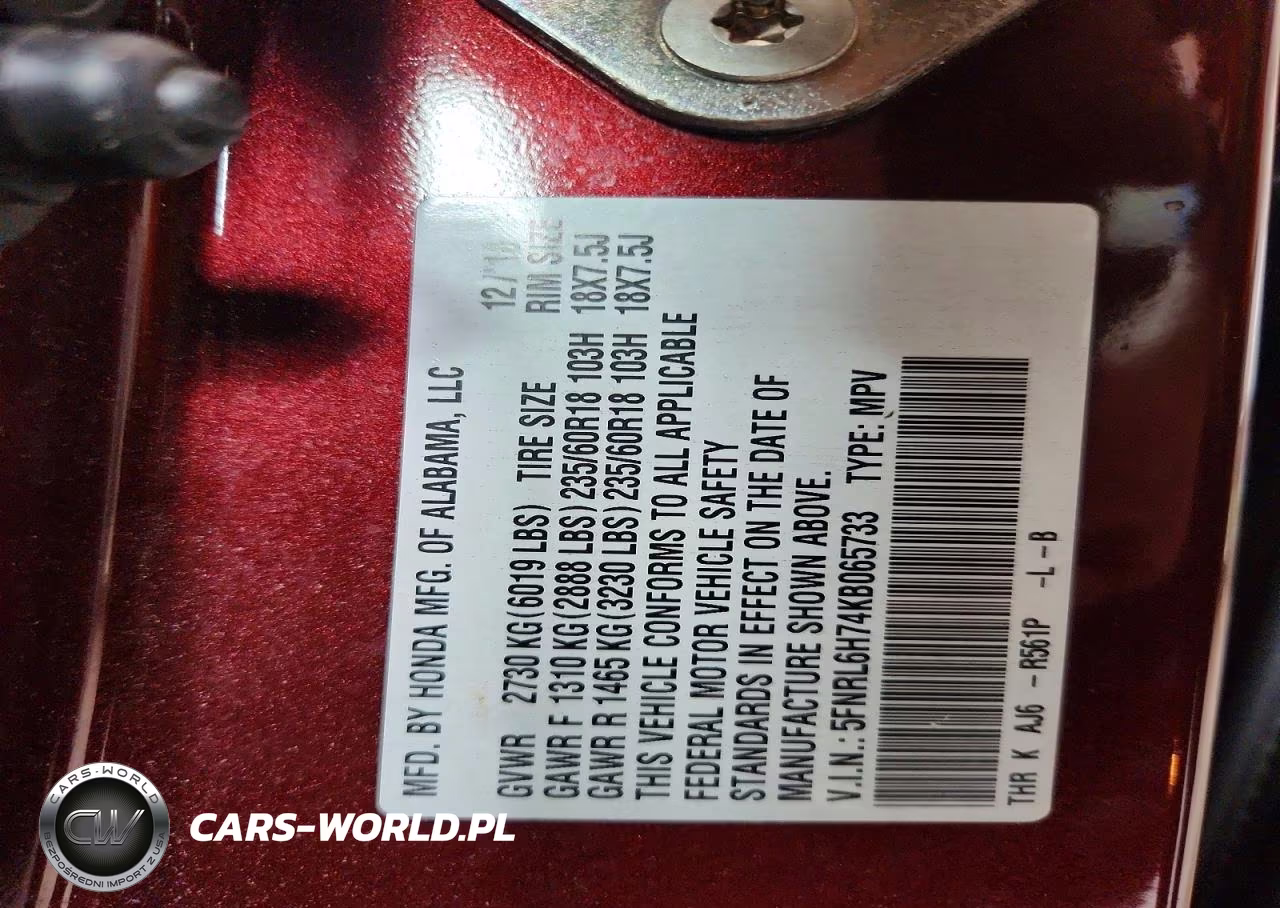 2019 Honda Odyssey Exl VIN:5FNRL6H74KB065733 - 14