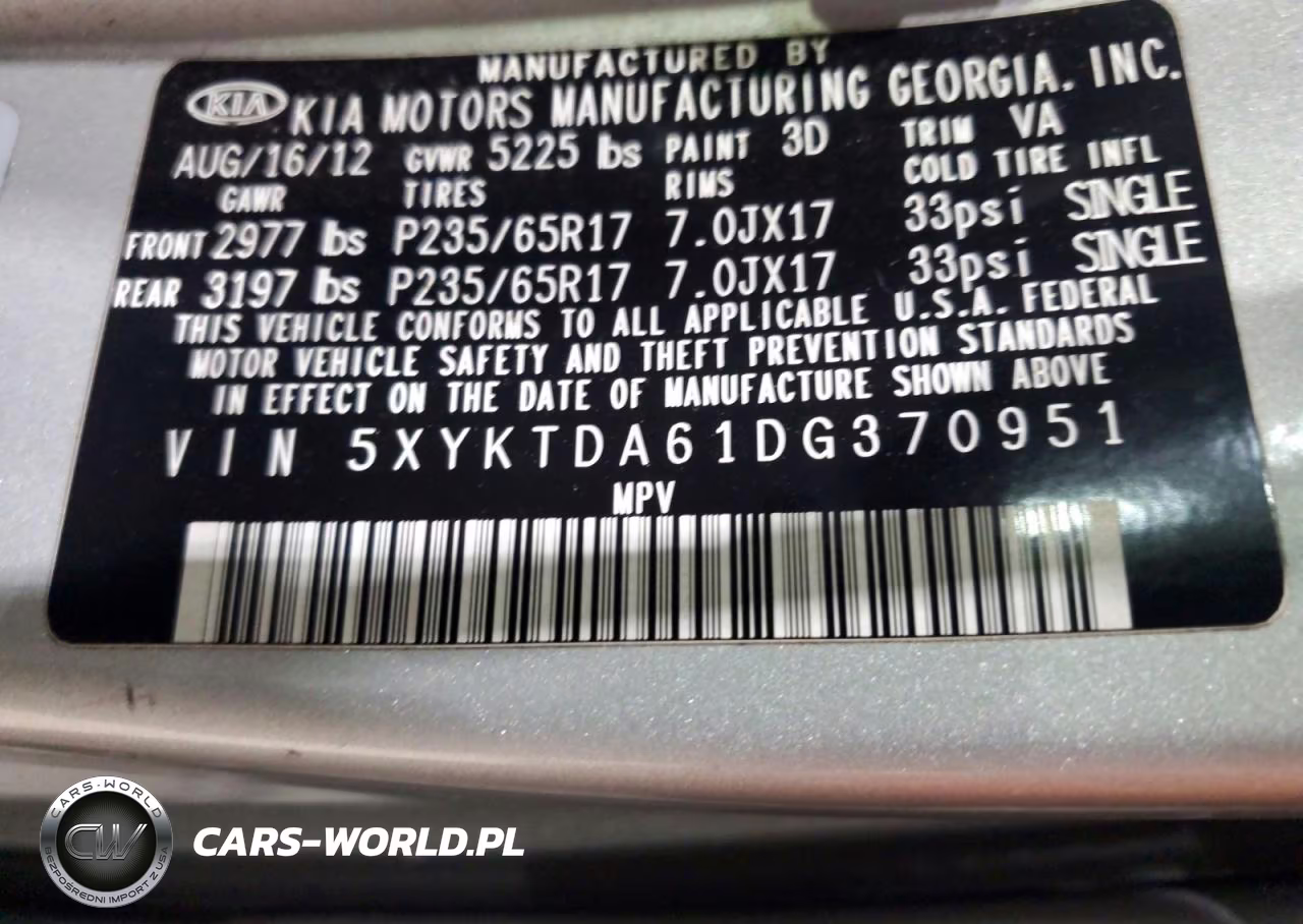 2013 Kia Sorento VIN:5XYKTDA61DG370951 - 13