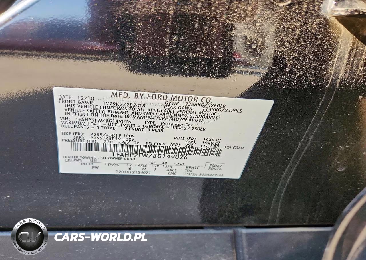 2011 Ford Taurus Limited VIN:1FAHP2FW7BG149026 - 12