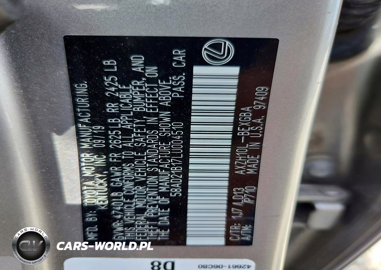 2020 Lexus Es 300H VIN:58AD21B17LU004510 - 12