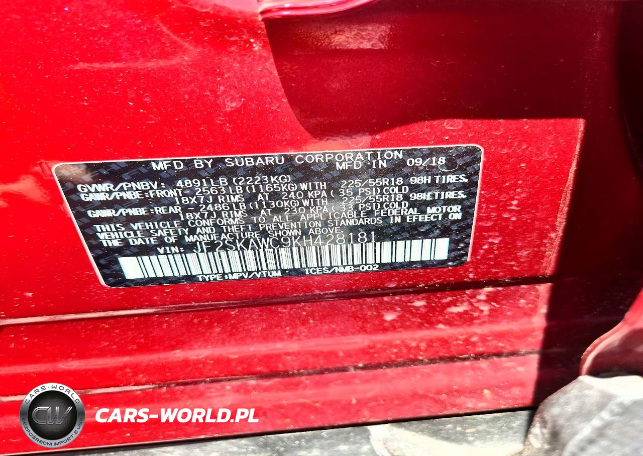 2019 Subaru Forester Touring VIN:JF2SKAWC9KH428181 - 13