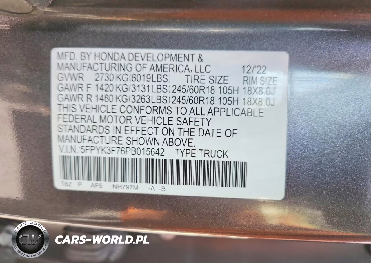 2023 Honda Ridgeline Rtl-E VIN:5FPYK3F76PB015642 - 13