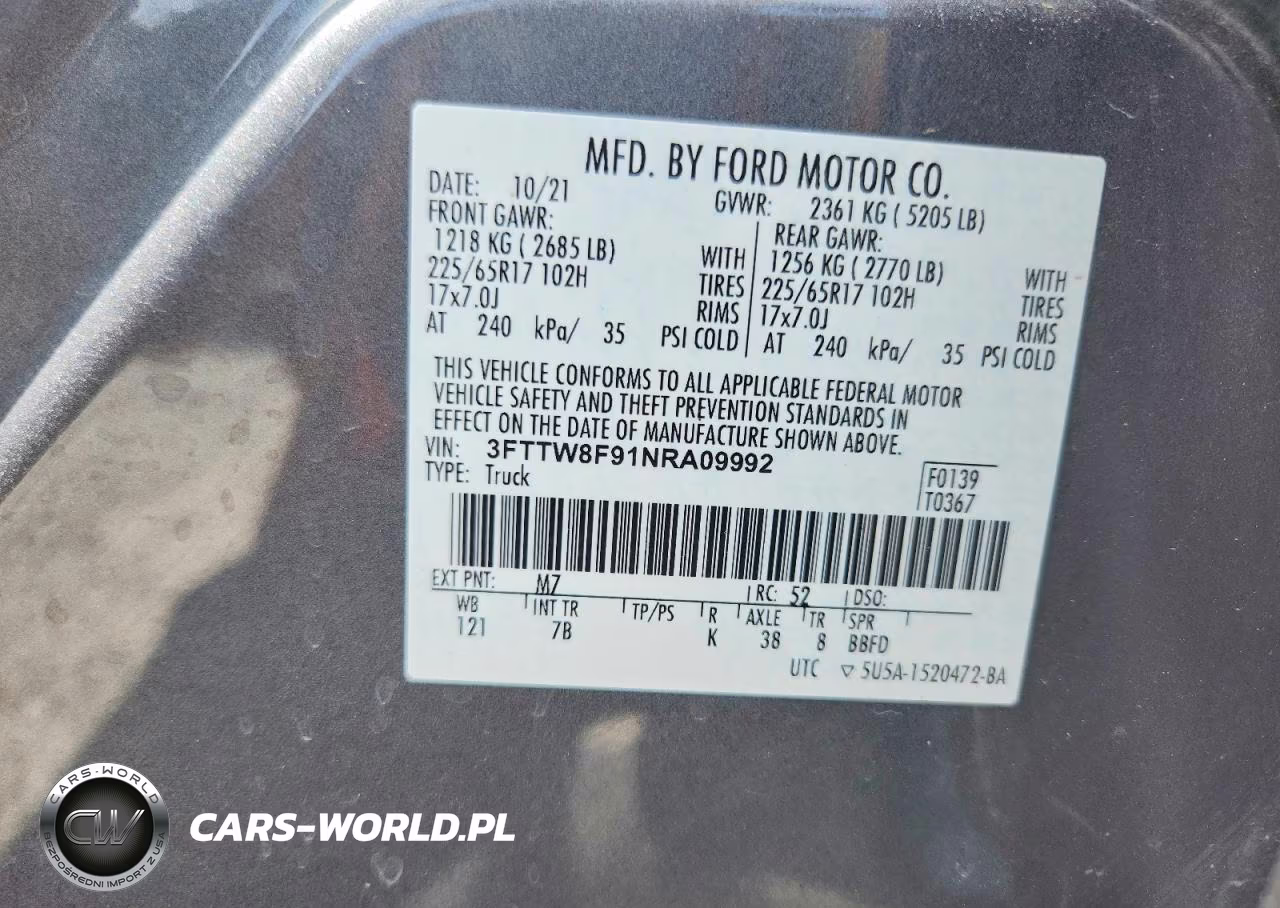2022 Ford Maverick Xl VIN:3FTTW8F91NRA09992 - 12