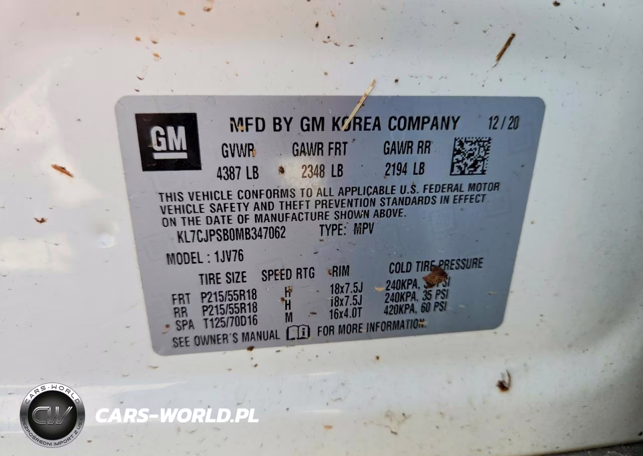 2021 Chevrolet Trax 1Lt VIN:KL7CJPSB0MB347062 - 14