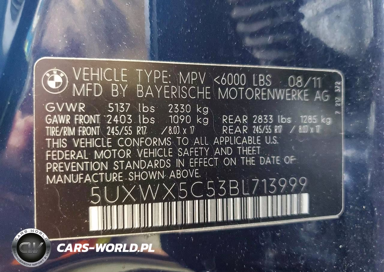 2011 BMW X3 xDrive28I VIN:5UXWX5C53BL713999 - 12