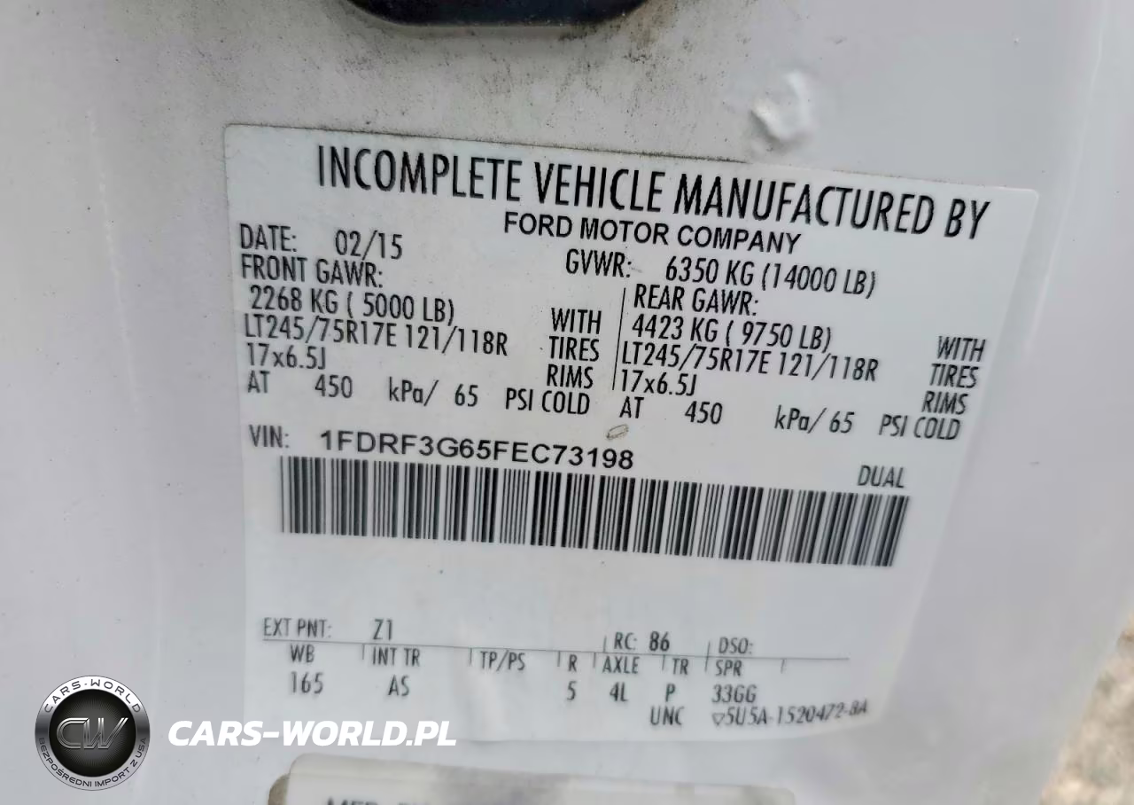 2015 Ford F350 Super Duty VIN:1FDRF3G65FEC73198 - 13